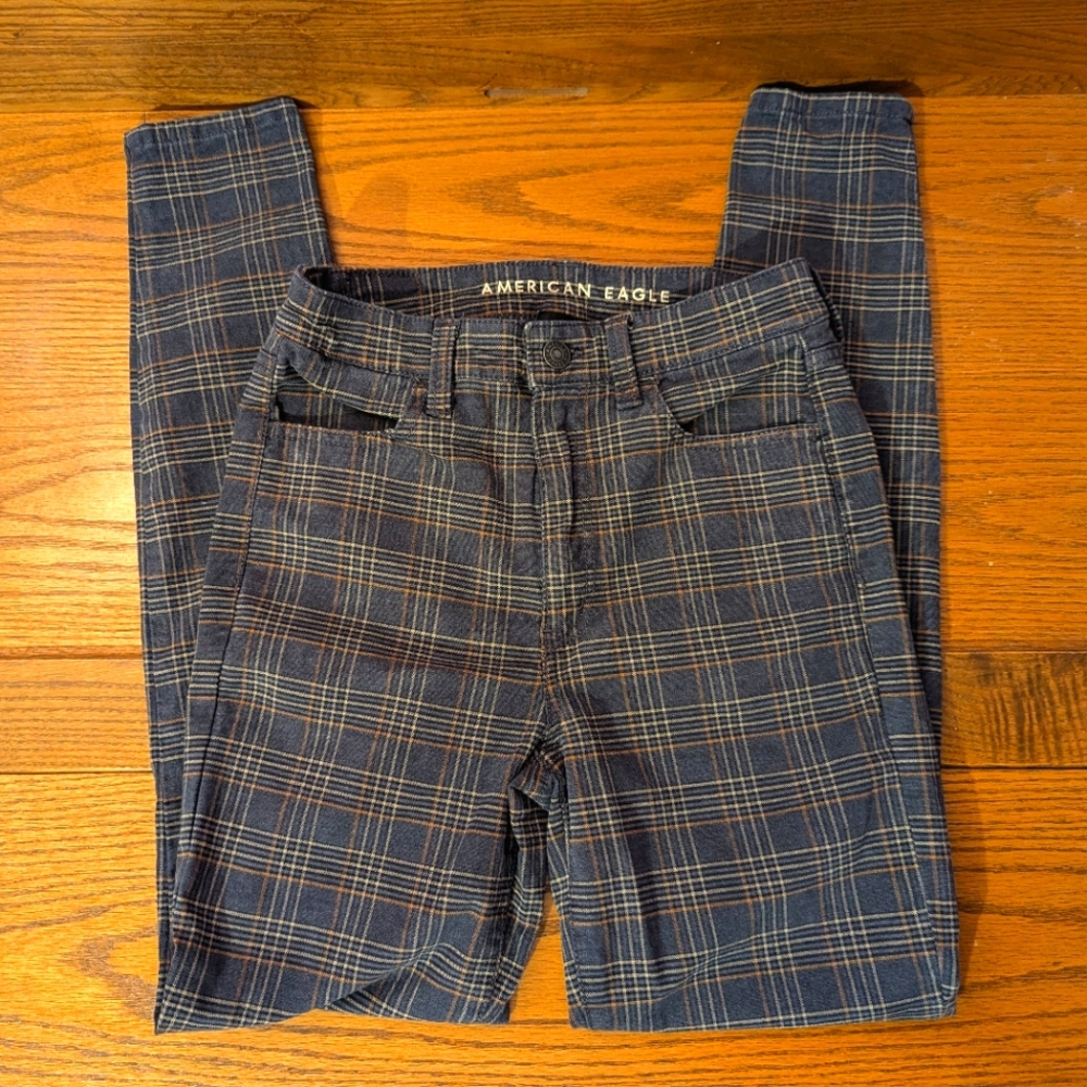 Women's American Eagle Super Hi-rise Jegging, (plaid) 2 x 28